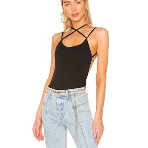 brina open back bodysuit superdown